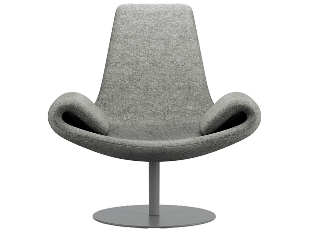 Wing Transformable Accent Chair in Gray with Swivel Base