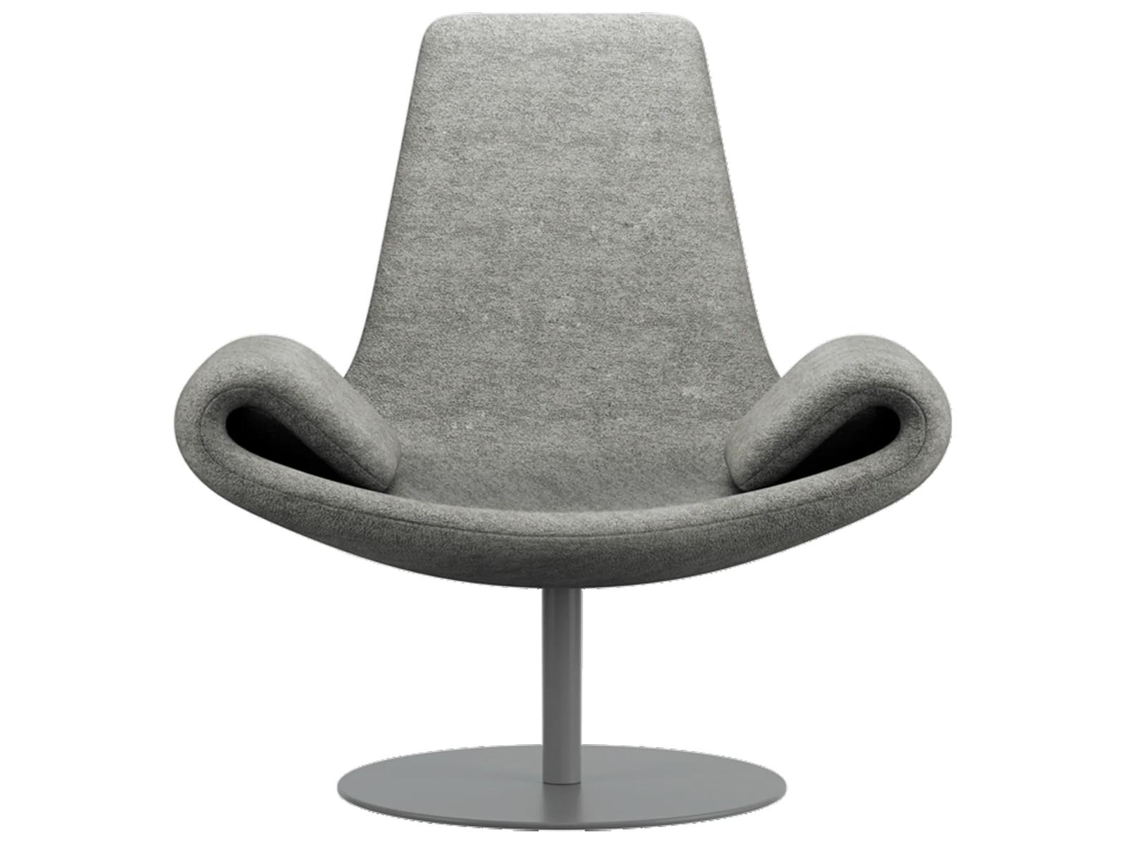 Wing Transformable Accent Chair in Gray with Swivel Base