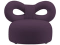 Ribbon Upholstered Accent Armchair in Purple Fabric