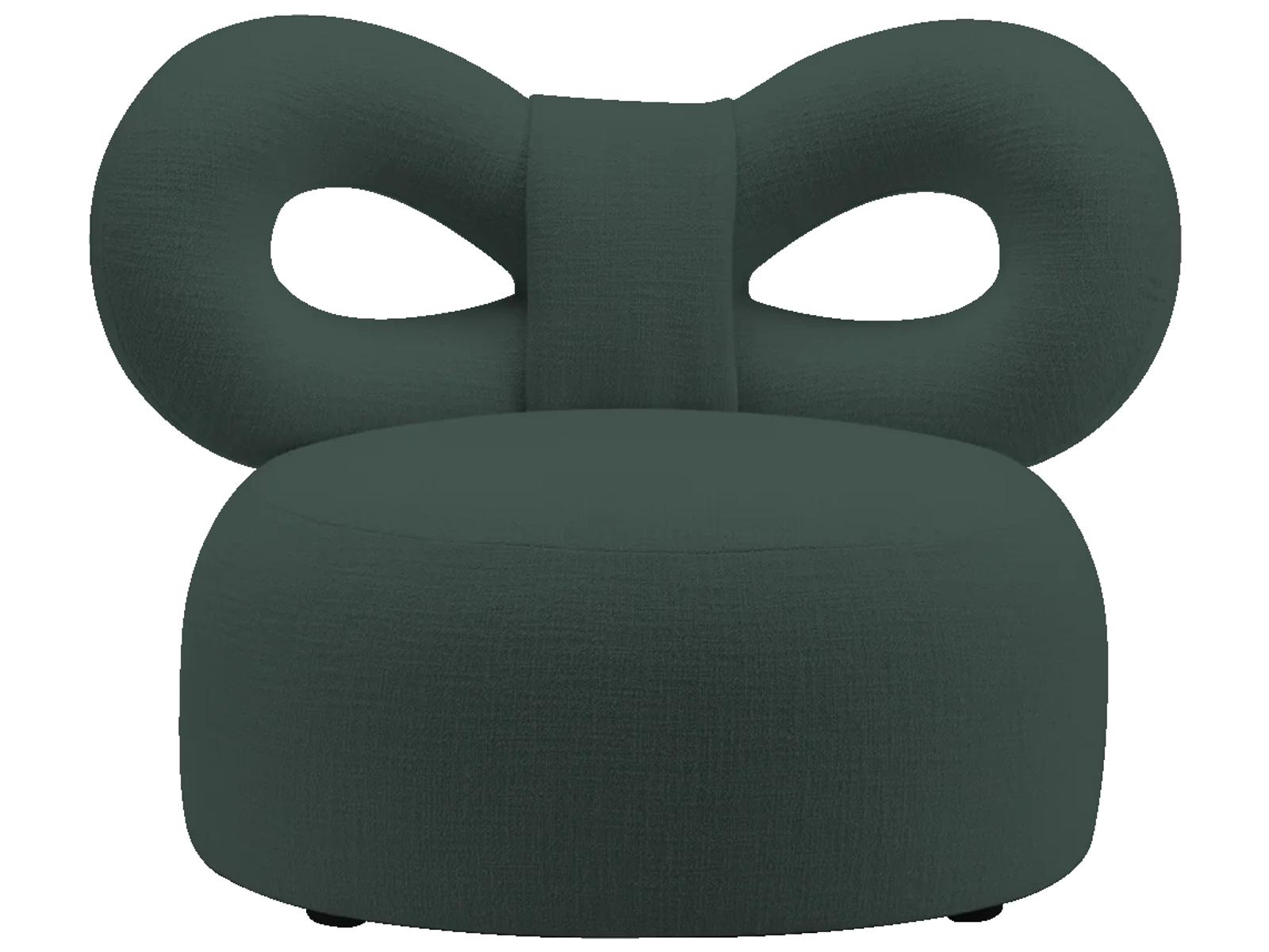 Ribbon Polypropylene Accent Chair in Green with Bow Back