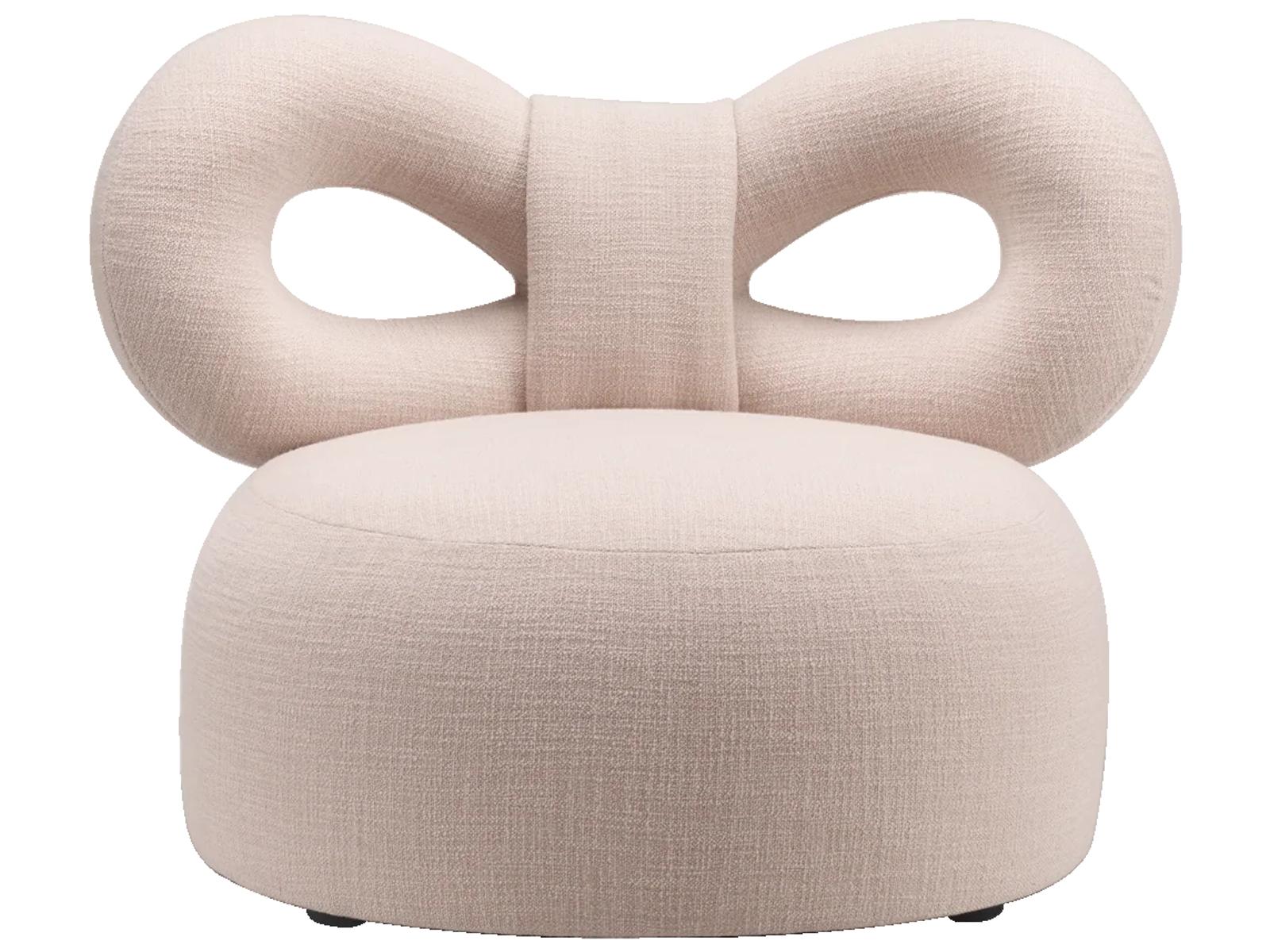 Ribbon Pink Fabric Accent Chair by Nika Zupanc