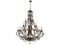 Quorum Rio Salado 21-Light Toasted Sienna with Mystic Silver Candelabra Chandelier
