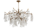 Quorum Glicina 8-Light Natural Brass Chandelier with Crystal Drops