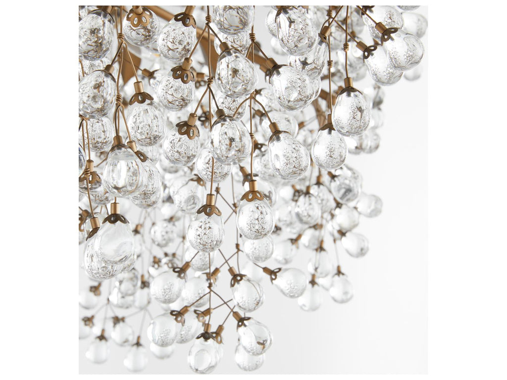 Quorum Glicina 8-Light Natural Brass Chandelier with Crystal Drops