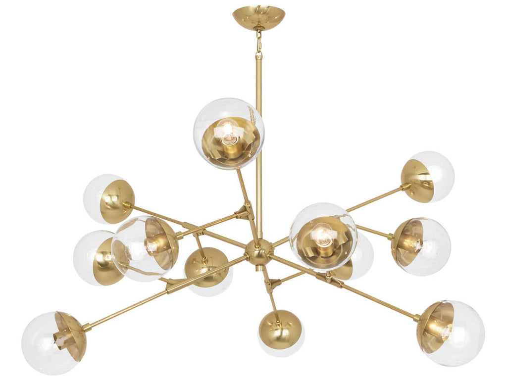 Robert Abbey Celeste 12-Light Modern Brass Globe Sputnik Chandelier