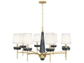 Robert Abbey 8-Light Cristallo Chandelier Modern Brass Smoke Crystal
