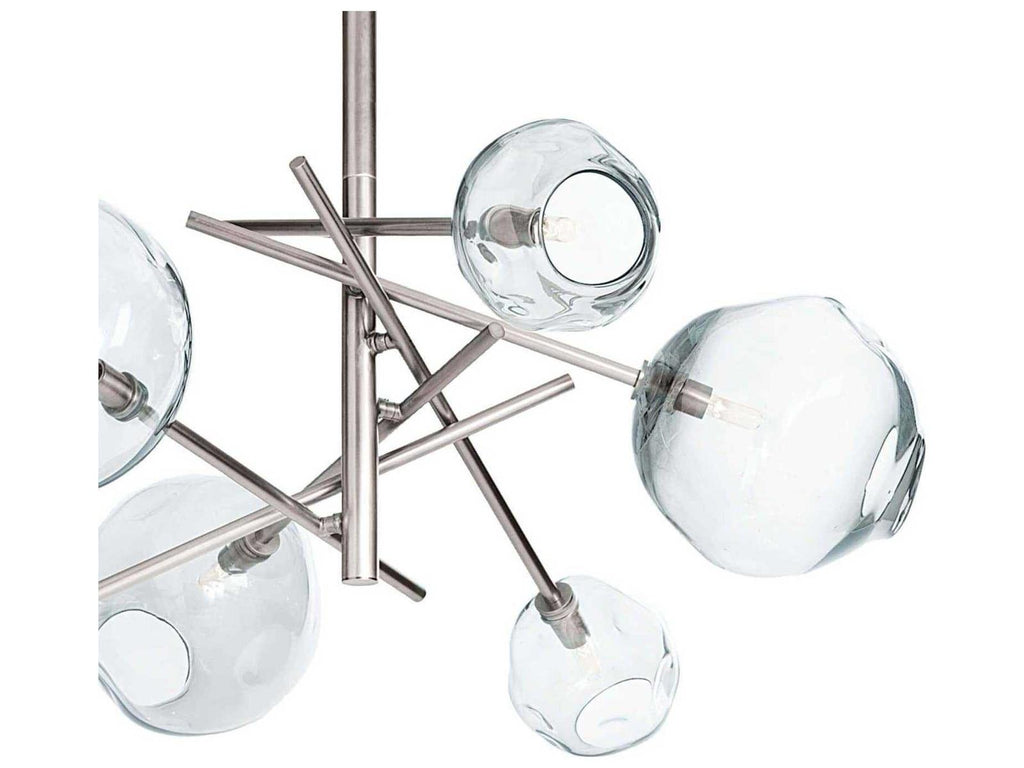 Regina Andrew Molten 6-Light Chandelier in Polished Nickel with Clear Glass