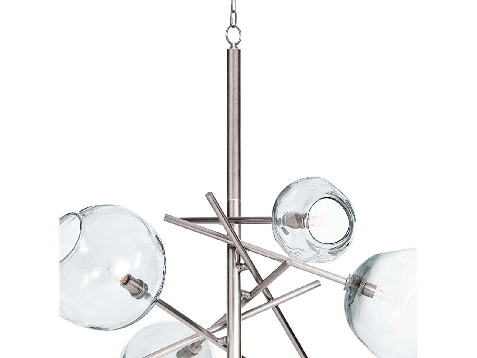 Regina Andrew Molten 6-Light Chandelier in Polished Nickel with Clear Glass