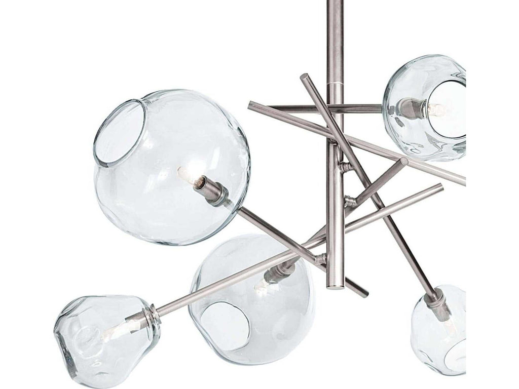Regina Andrew Molten 6-Light Chandelier in Polished Nickel with Clear Glass