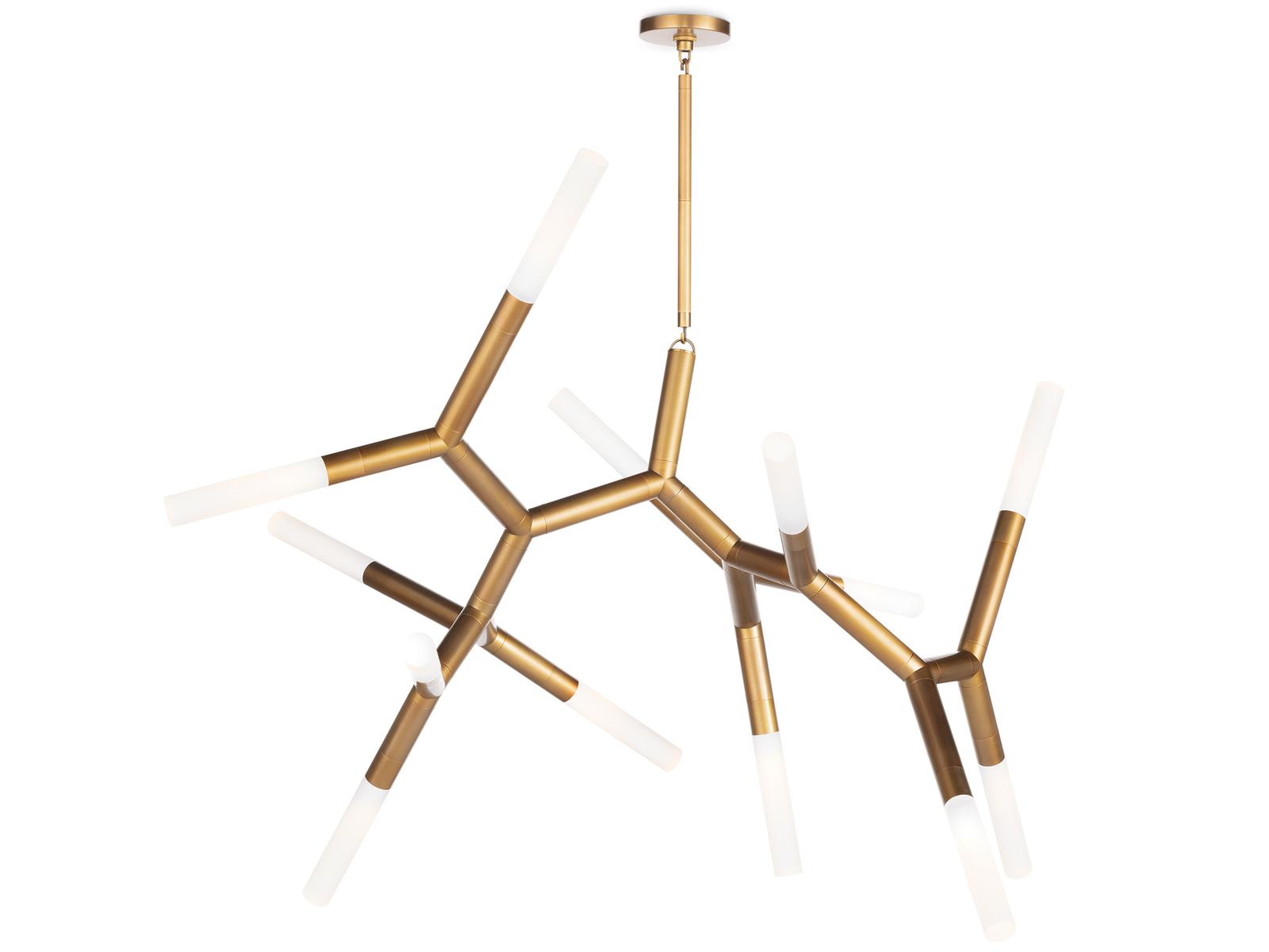 Regina Andrew Traveler 13-Light Chandelier in Natural Brass with Frosted Acrylic