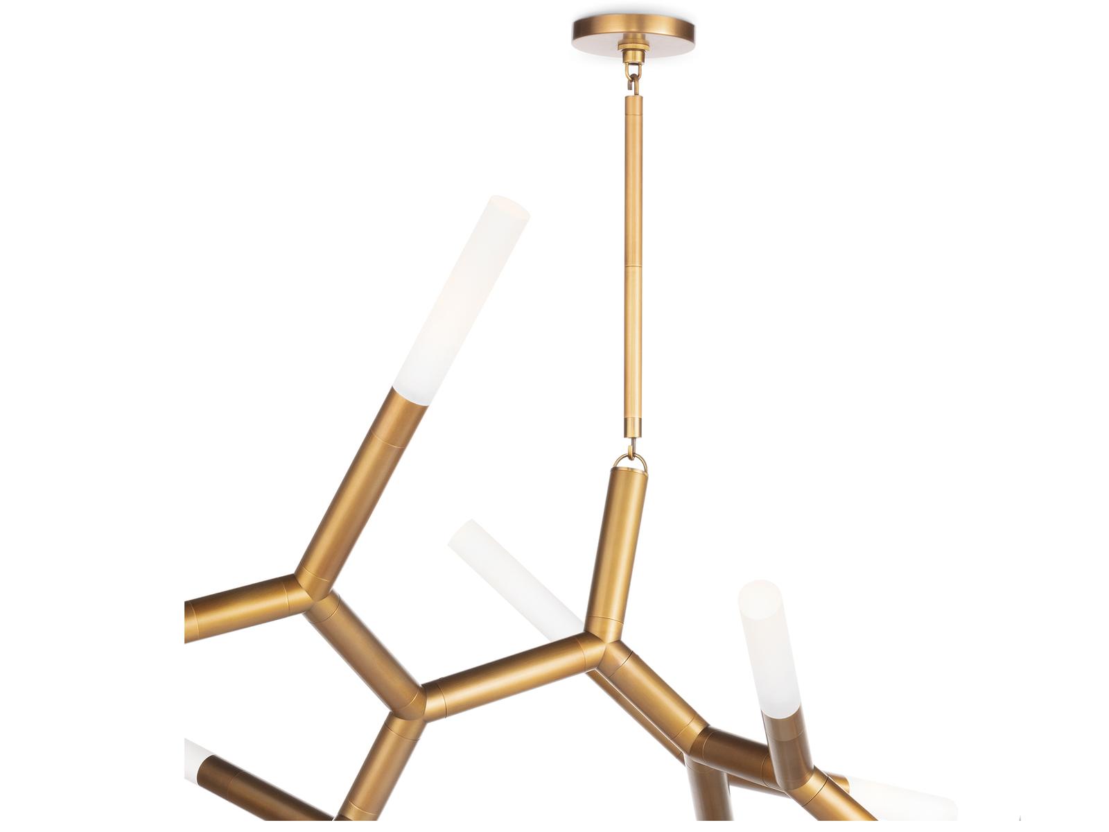 Regina Andrew Traveler 13-Light Chandelier in Natural Brass with Frosted Acrylic