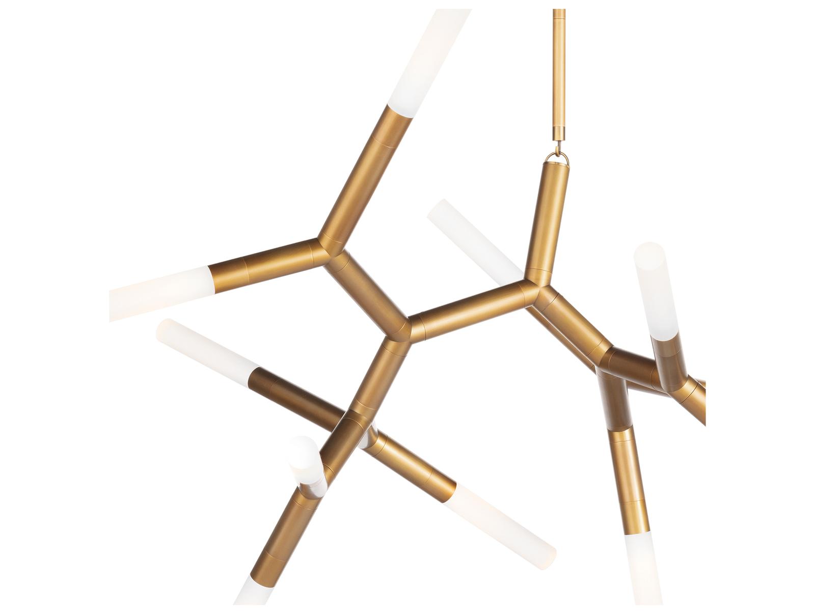 Regina Andrew Traveler 13-Light Chandelier in Natural Brass with Frosted Acrylic