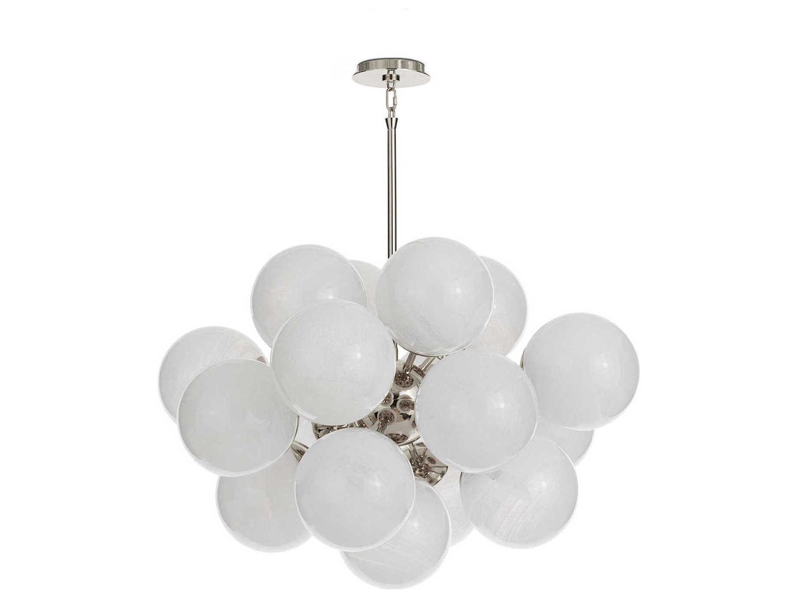 Regina Andrew 17-Light Shine Chandelier in Polished Nickel with Swirled Glass