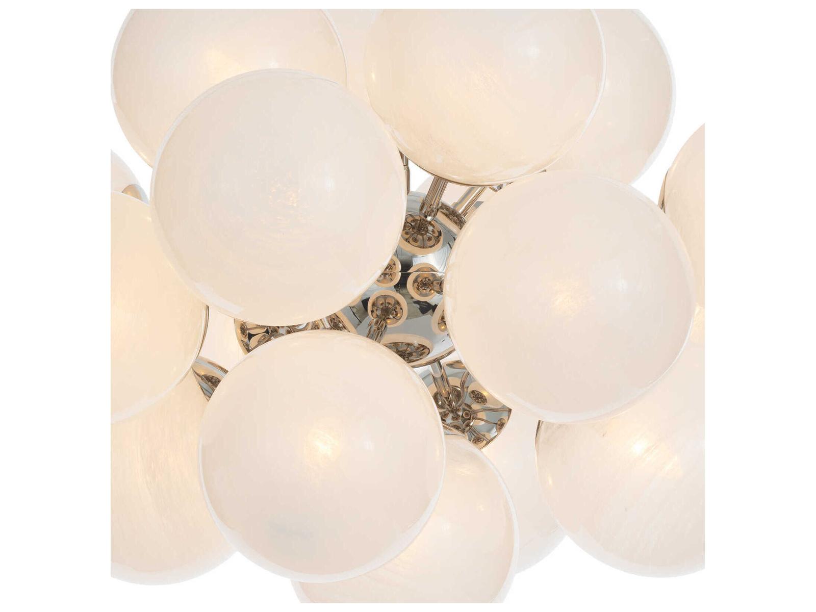 Regina Andrew 17-Light Shine Chandelier in Polished Nickel with Swirled Glass