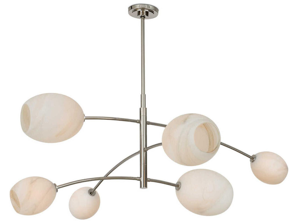 Regina Andrew 6-Light Artemis Chandelier in Polished Nickel with Alabaster Glass