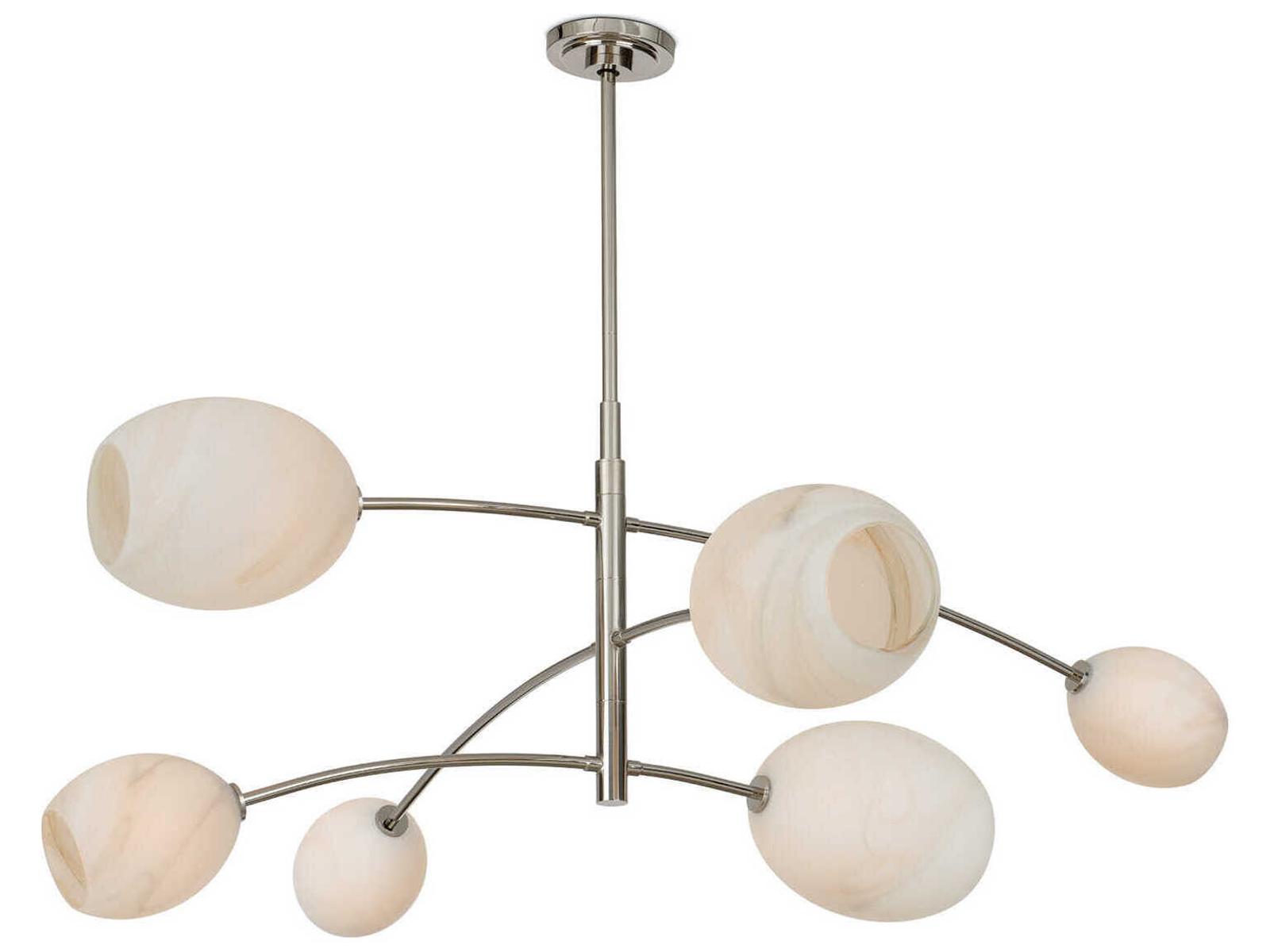 Regina Andrew 6-Light Artemis Chandelier in Polished Nickel with Alabaster Glass