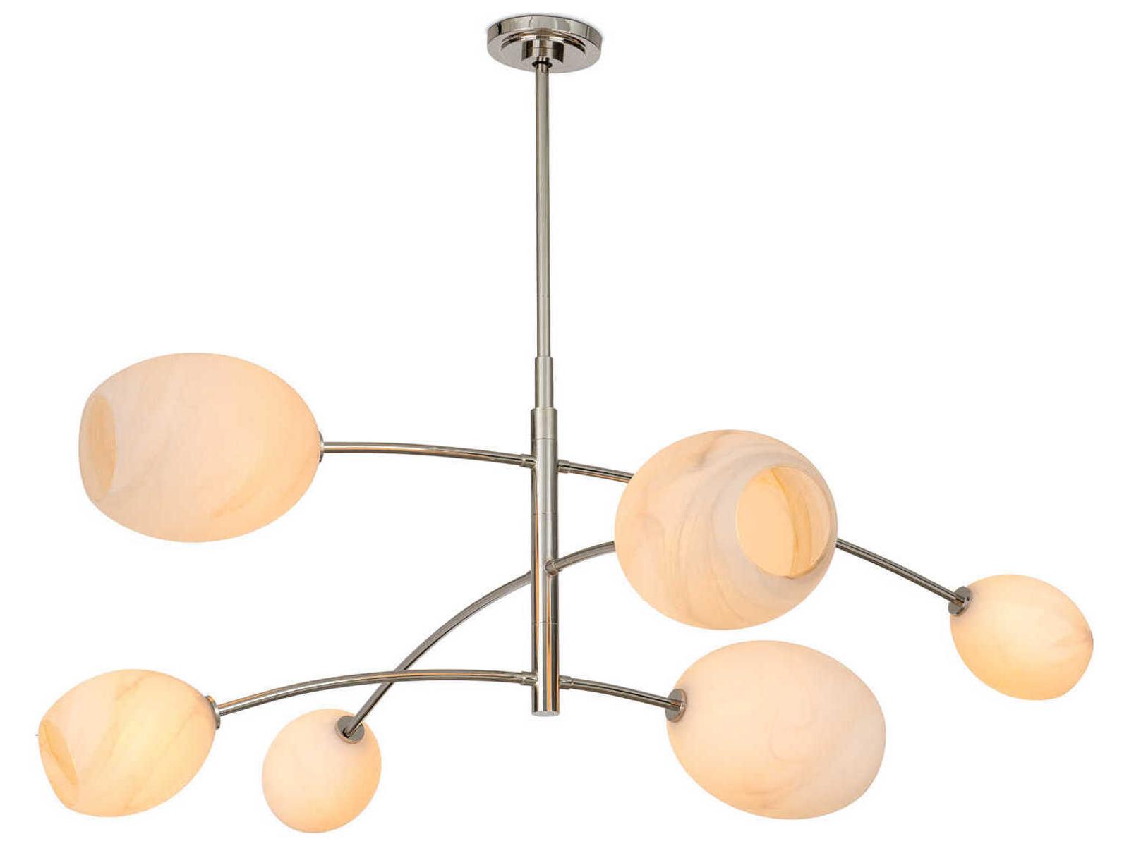 Regina Andrew 6-Light Artemis Chandelier in Polished Nickel with Alabaster Glass