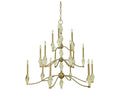 Framburg Vivian 15-Light Brushed Brass Candelabra Chandelier