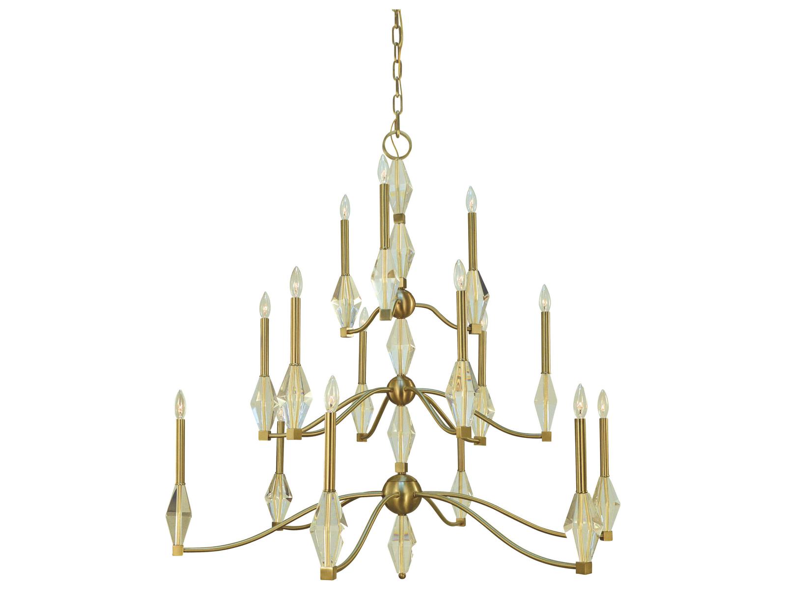 Framburg Vivian 15-Light Brushed Brass Candelabra Chandelier