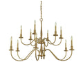 Framburg Matera 12-Light Brushed Brass Candelabra Chandelier