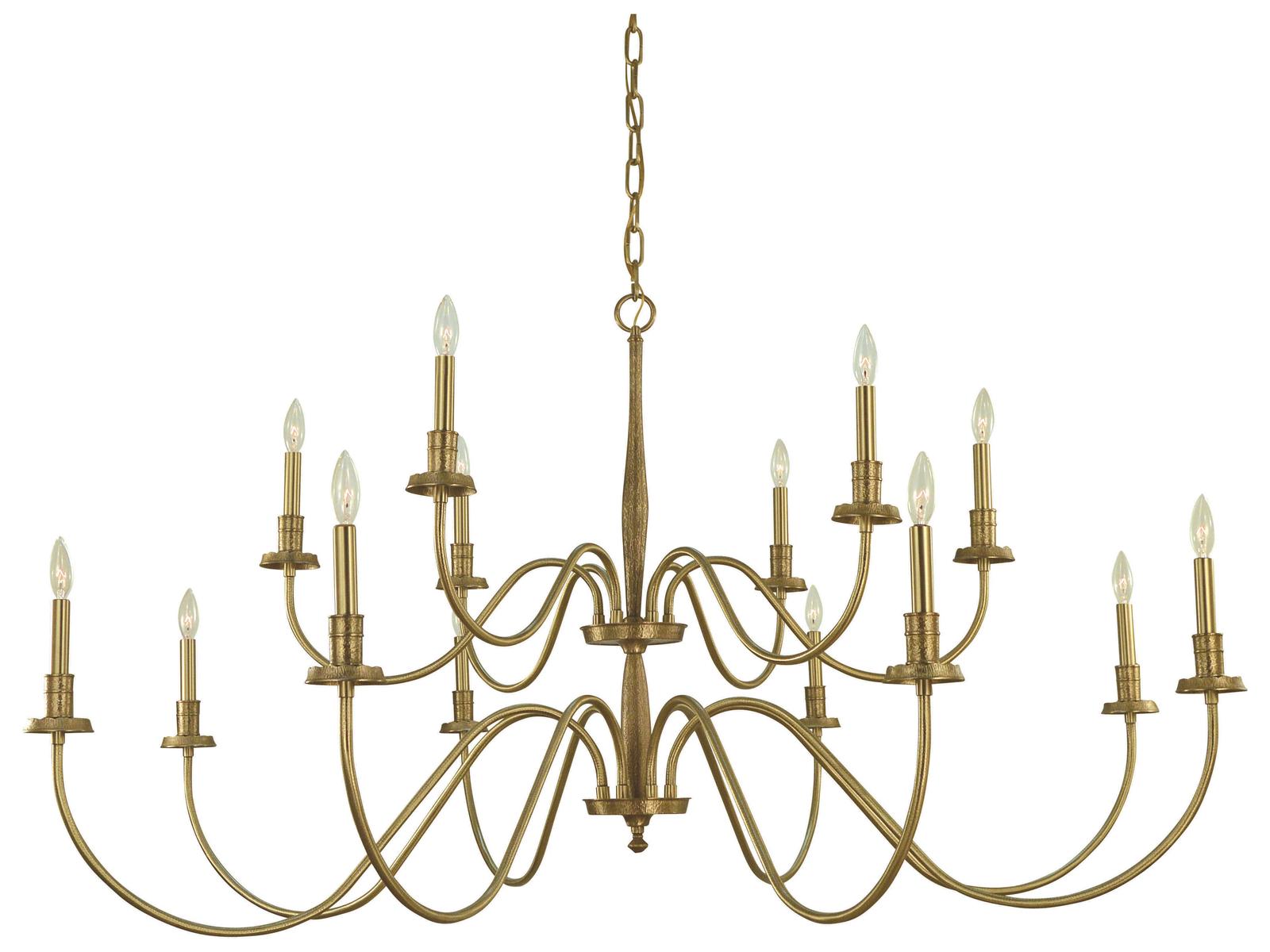 Framburg Matera 14-Light Brushed Brass Foyer Chandelier