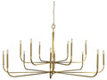 Framburg Manhattan 14-Light Candelabra Tiered Chandelier in Brushed Brass