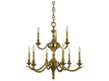 Framburg Scarsdale 9-Light Brushed Brass Traditional Candelabra Chandelier