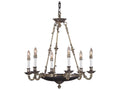 Framburg 6-Light Napoleonic Candelabra Chandelier in French Brass
