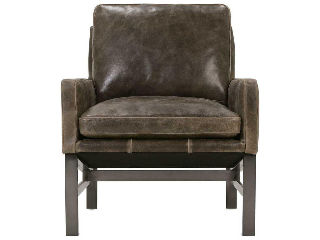 Atticus Leather Accent Chair with Umber Metal Base