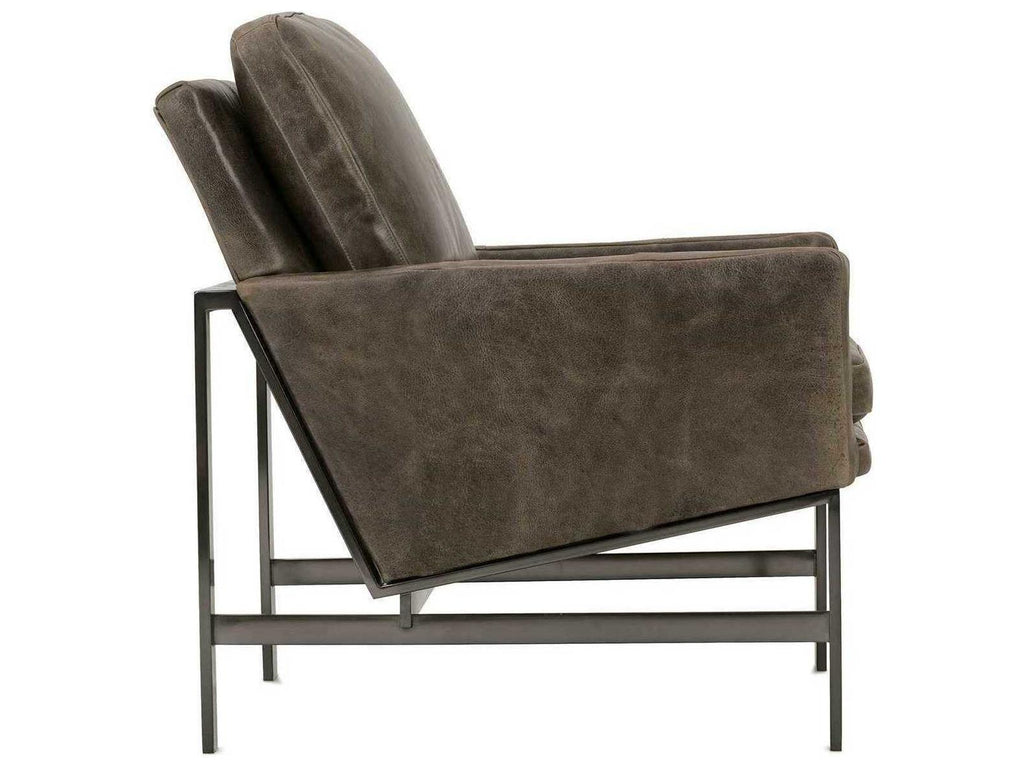 Atticus Leather Accent Chair with Umber Metal Base