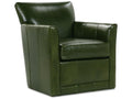 Times Square Swivel Green Leather Accent Chair