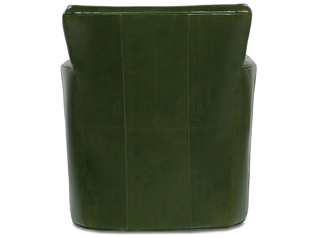 Times Square Swivel Green Leather Accent Chair