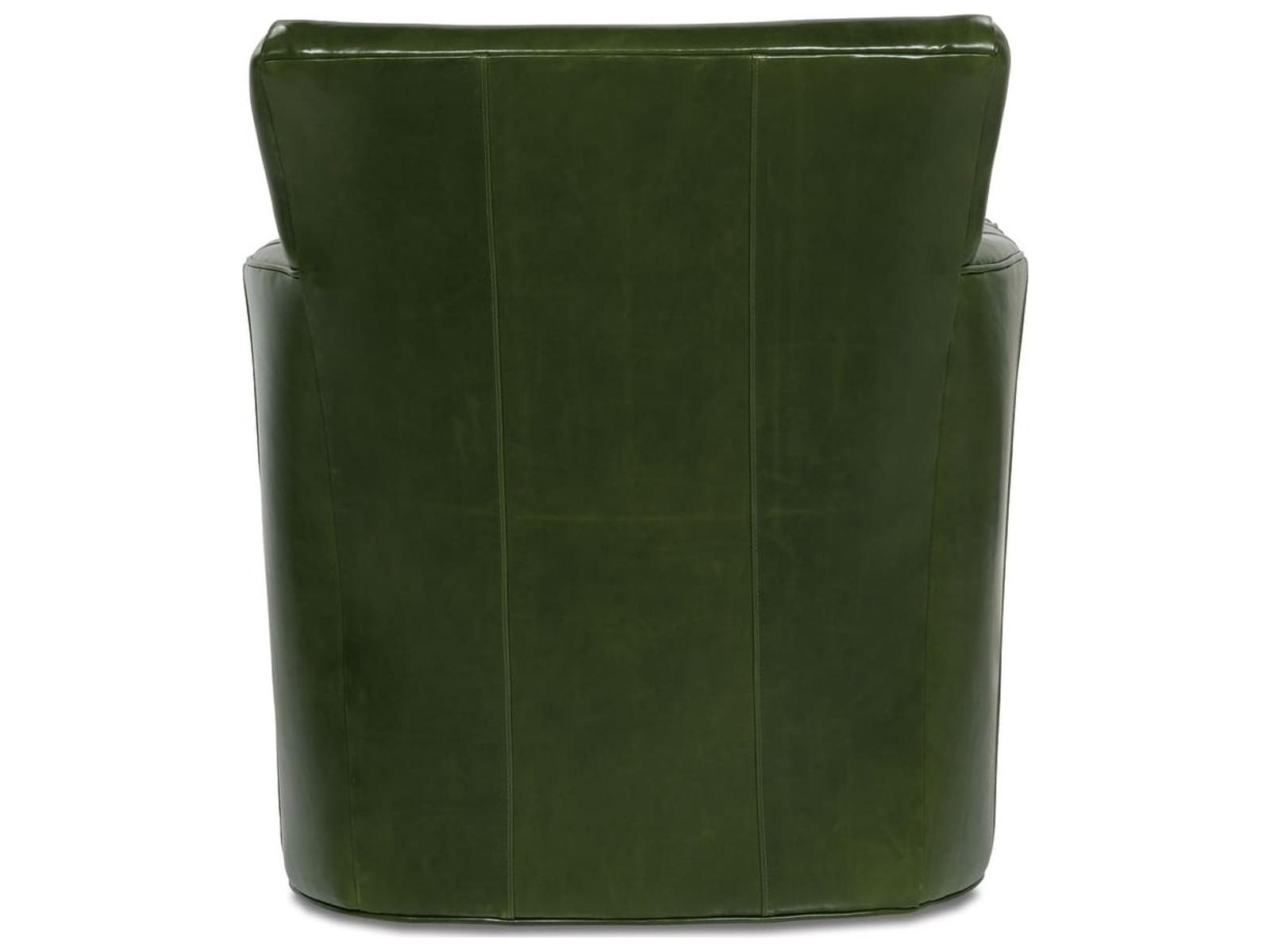 Times Square Swivel Green Leather Accent Chair