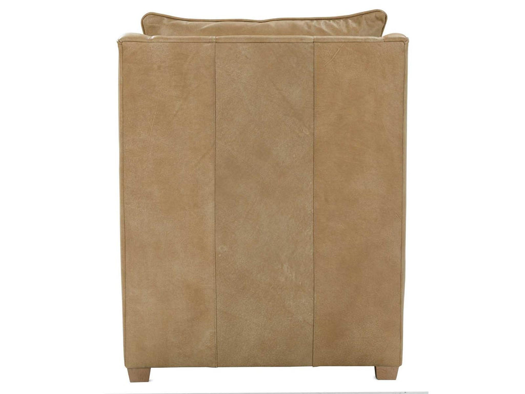Kara Brown Leather Accent Chair with Track Arms