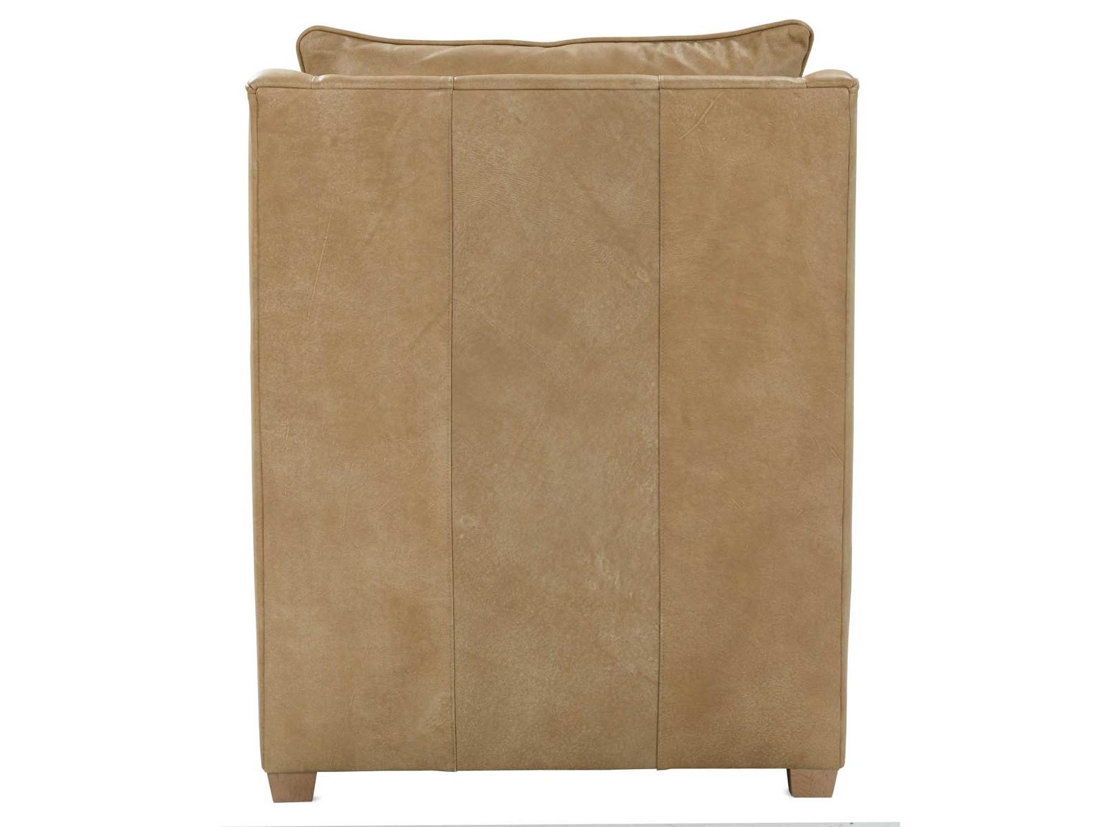 Kara Brown Leather Accent Chair with Track Arms