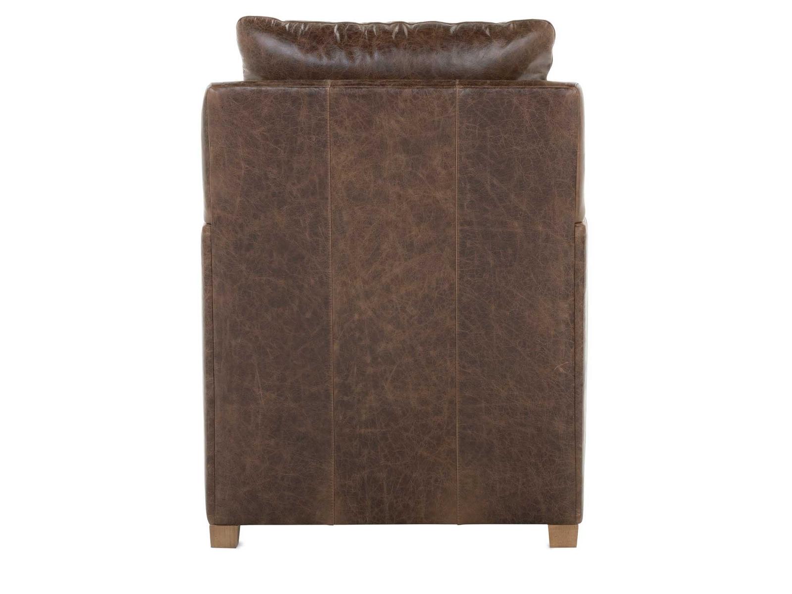 Lilah Brown Leather Accent Chair with Track Arms and Loose Back