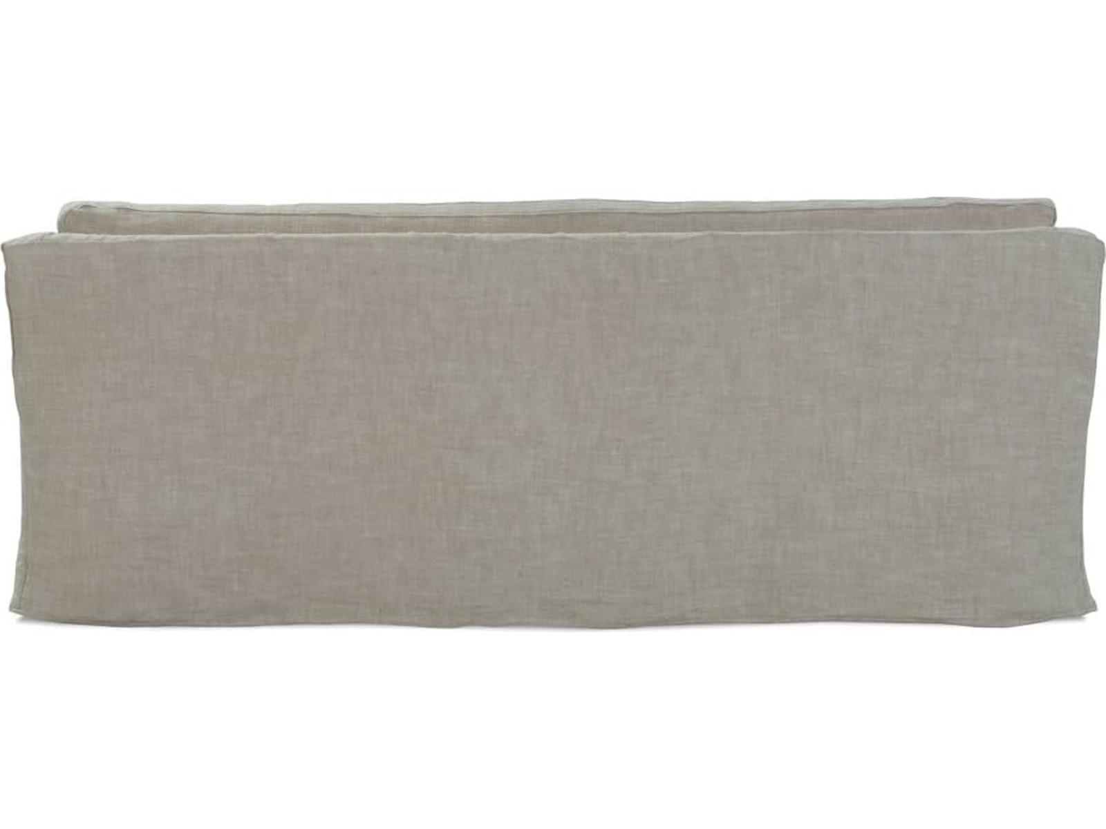 Madeline 3-Seat Upholstered Slip Sofa in Natural Gray Linen