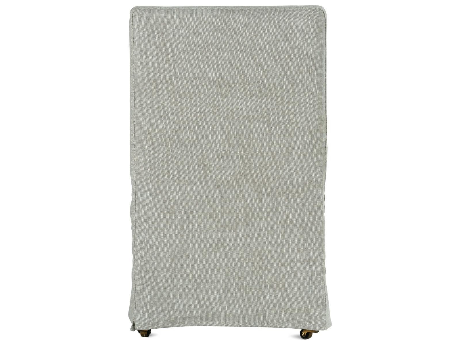 Odessa Beige Upholstered Side Dining Chair with Removable Slipcover and Casters