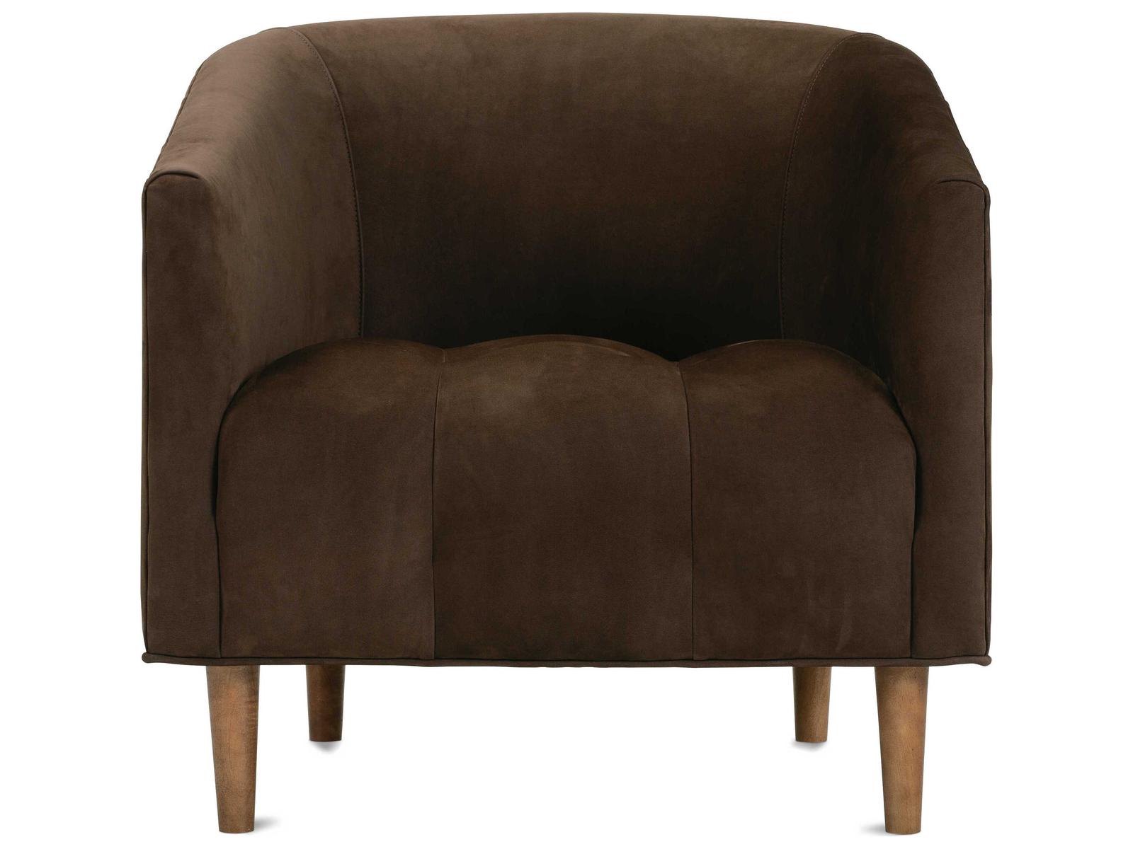 Pate Upholstered Accent Chair in Brown Fabric