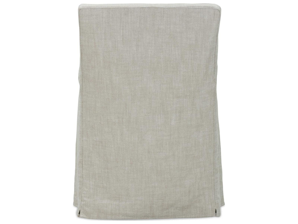 Finch Beige Upholstered Arm Dining Chair with Slipcover and Casters