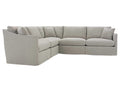 Serena 2-Piece 4-Seat Slipcovered Sectional Sofa in Gray Fabric
