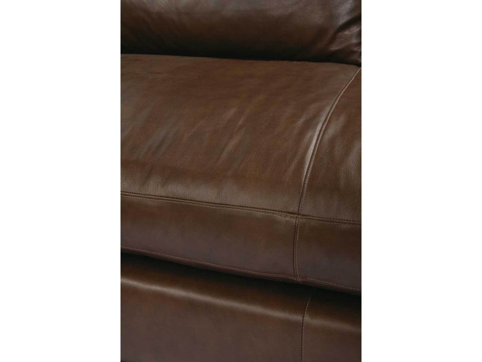 Sylvie 2-Piece Genuine Leather Sectional Sofa in Brown