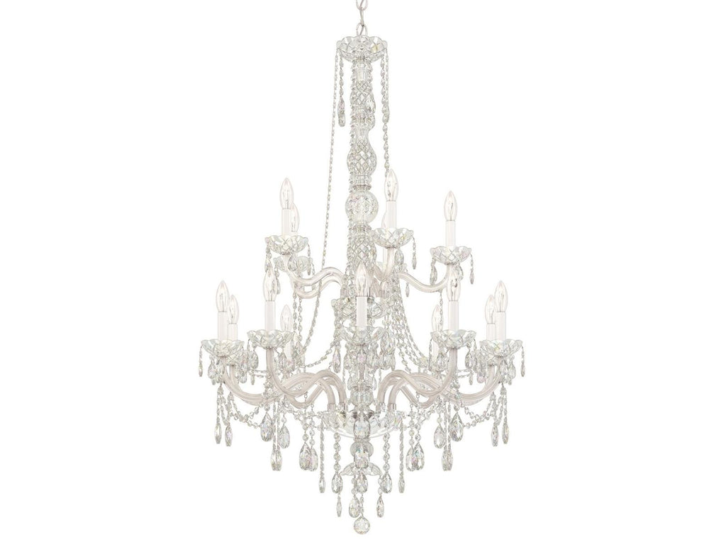 Schonbek Arlington 15-Light Tiered Chandelier in Polished Silver with Heritage Crystal