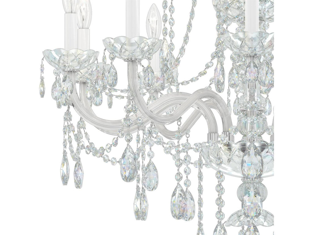Schonbek Arlington 15-Light Tiered Chandelier in Polished Silver with Heritage Crystal