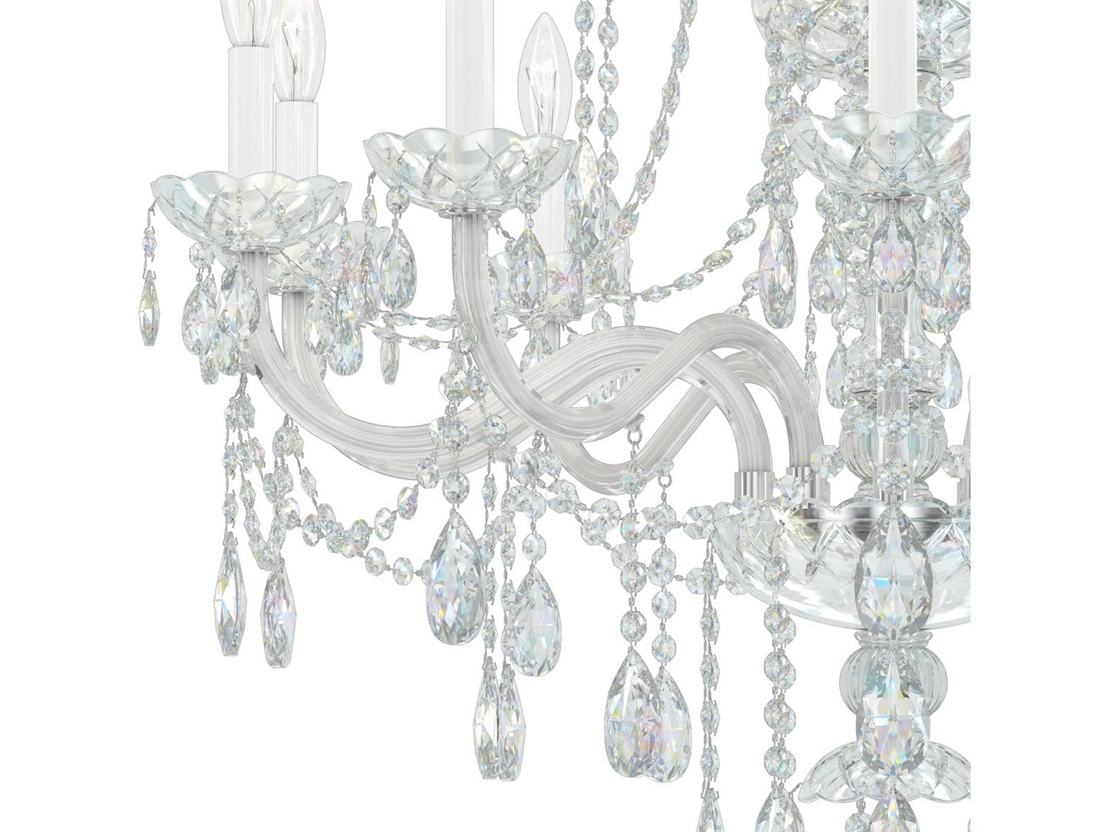 Schonbek Arlington 15-Light Tiered Chandelier in Polished Silver with Heritage Crystal