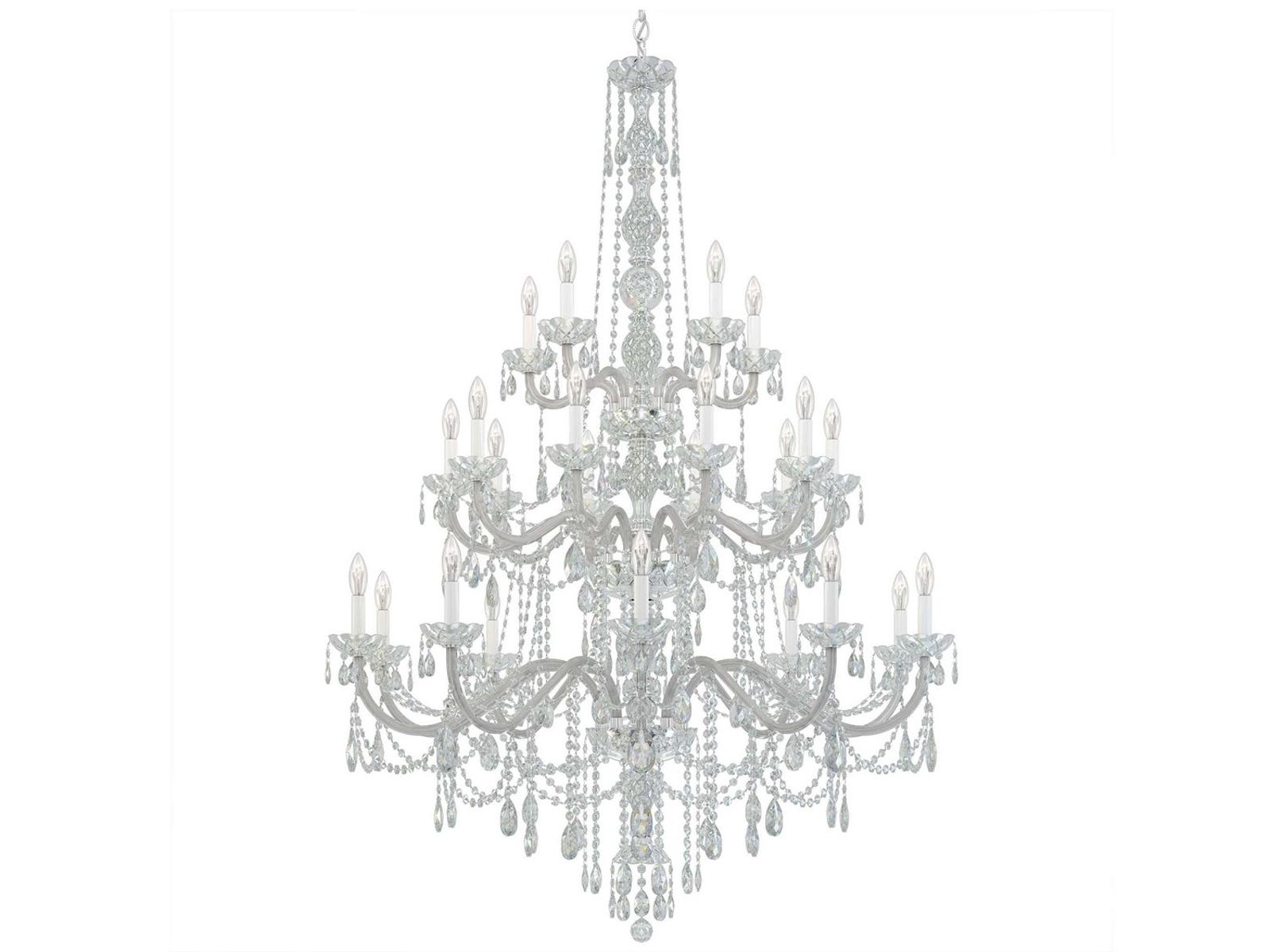 Schonbek 25-Light Arlington Crystal Chandelier in Polished Silver