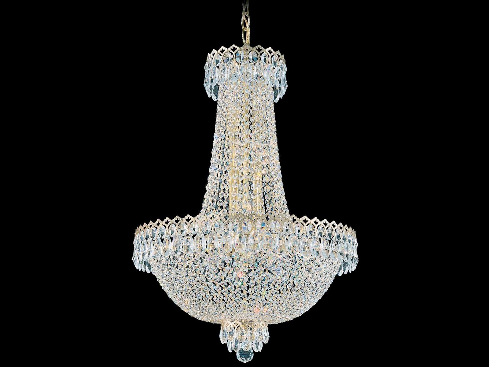 Schonbek 12-Light Camelot Crystal Empire Chandelier in Polished Gold