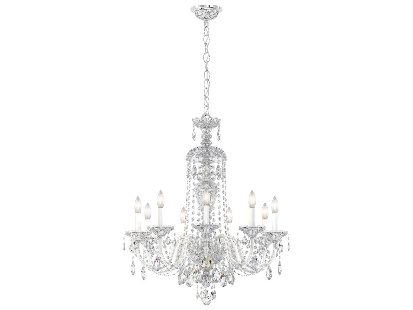 Schonbek Sterling 9-Light Crystal Chandelier