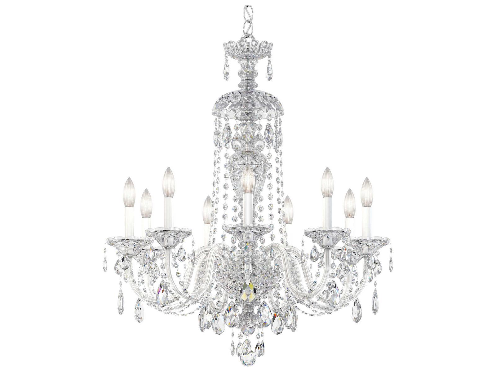 Schonbek Sterling 9-Light Crystal Chandelier