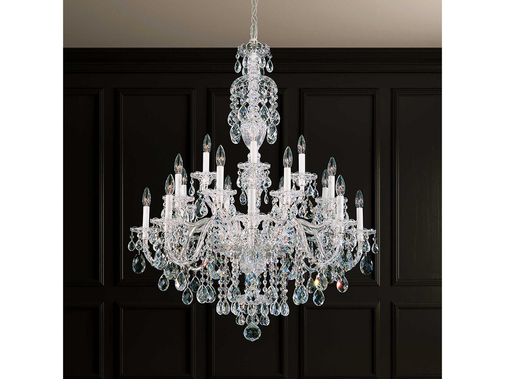 Schonbek Sterling 20-Light Crystal Candelabra Chandelier